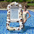 Inflatable Pool Float With Cup Holders And Sun Canopy