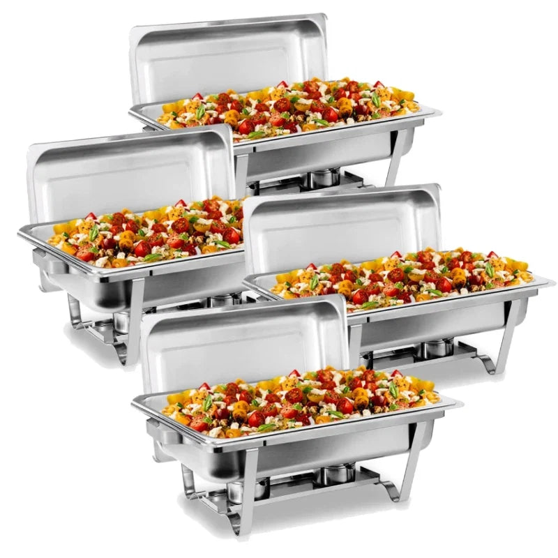 Stainless Steel Buffet Chafing Dish Set With Lids For Catering