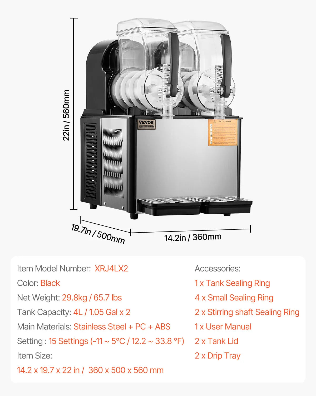 VEVOR SucceBuy Commercial Slushy Machine For Restaurants And Parties