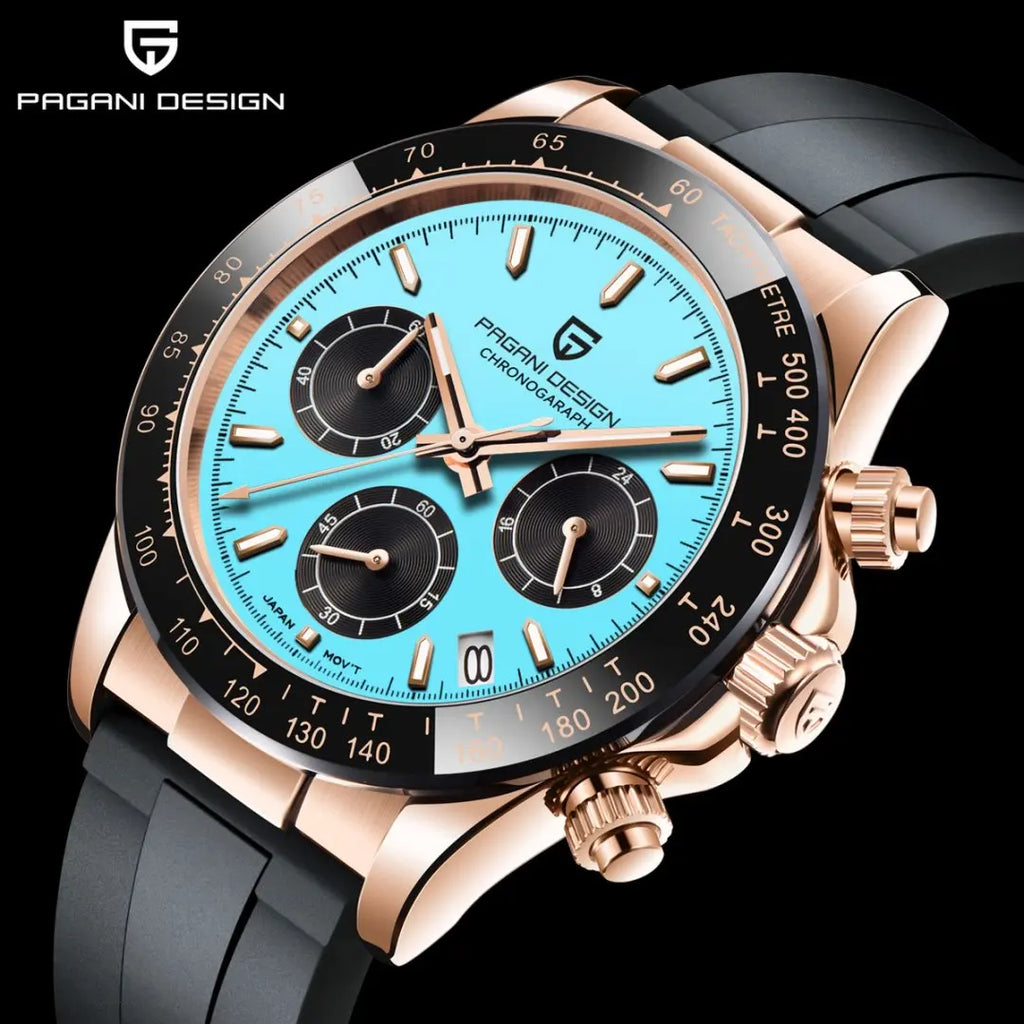 PAGANI DESIGN Mens Chronograph Quartz Watch Waterproof Wristwatch