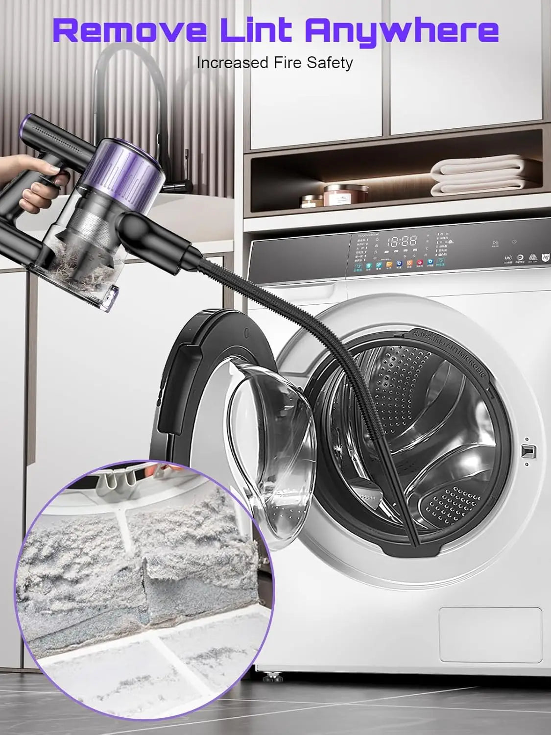 SUXIANGVACC Cordless Vacuum Cleaner 55Kpa 500W 45min 10 In 1