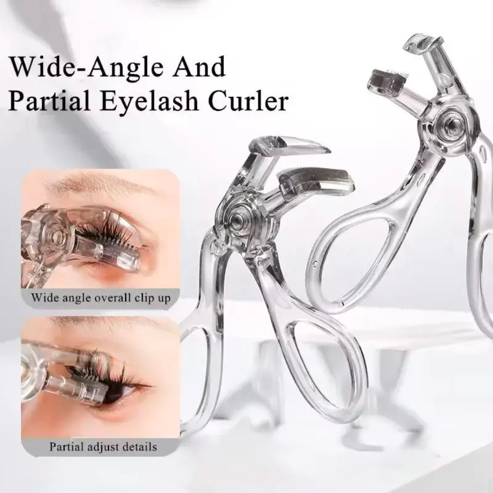 Dual Type Eyelash Curler With Comb Wide Partial Clip Long-Lasting
