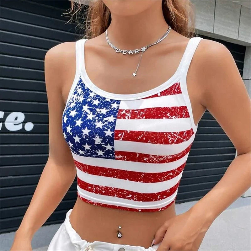 RebelY2K Backless Flag Crop Top