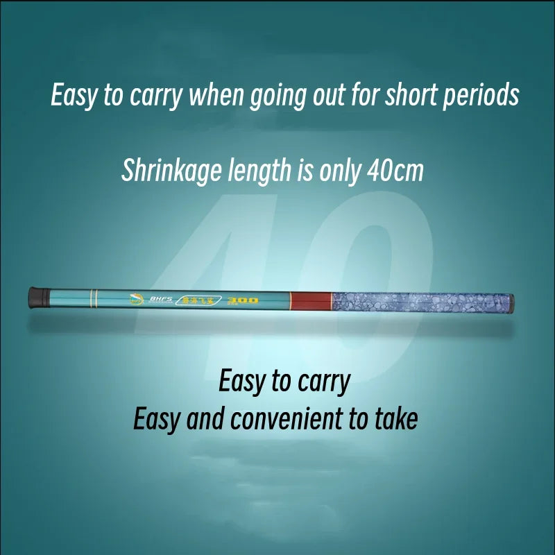 Telescopic Carbon Fiber Fishing Rod Rotating Carp Feeder Travel