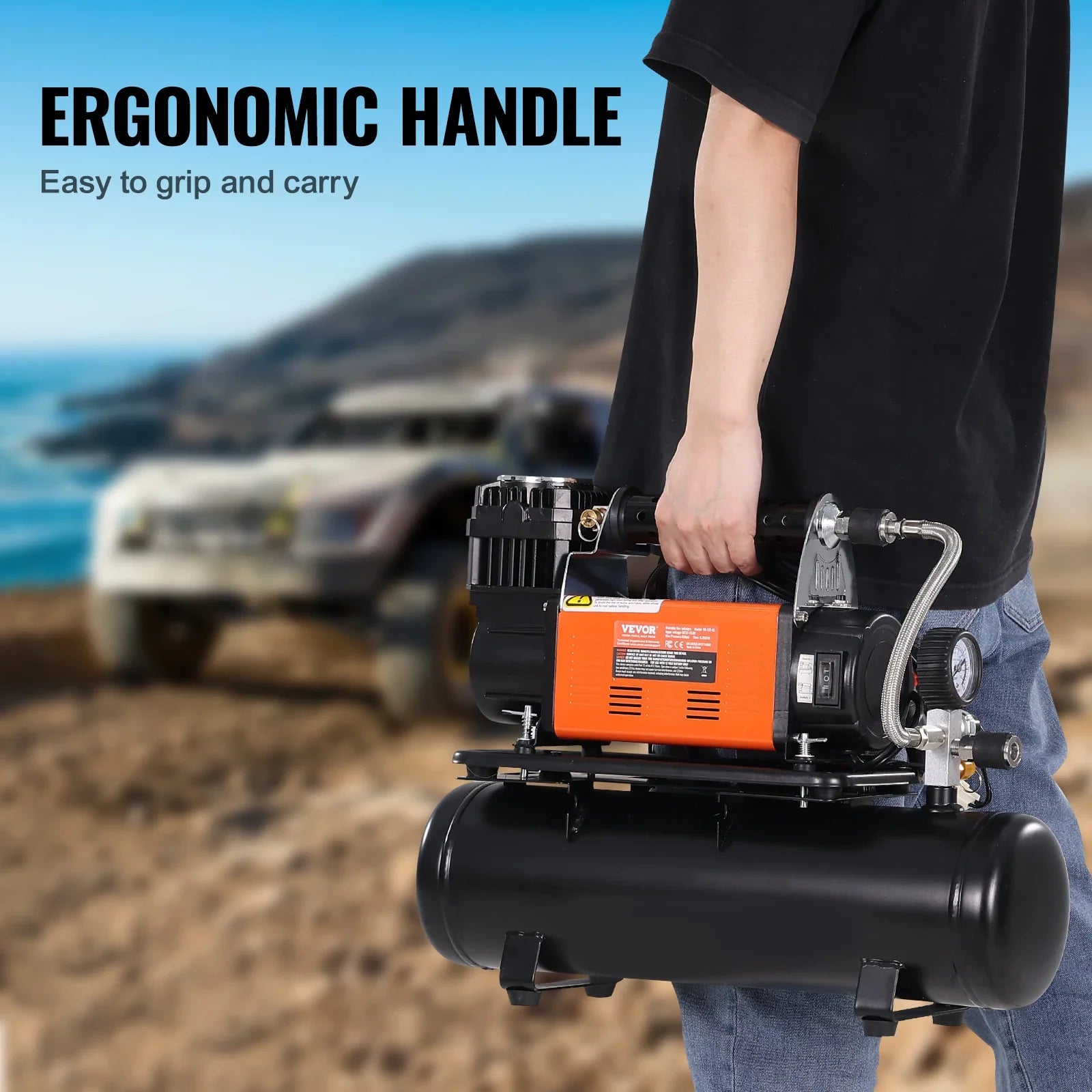 SucceBuy 12V Heavy Duty Air Compressor With Digital Pressure Gauge