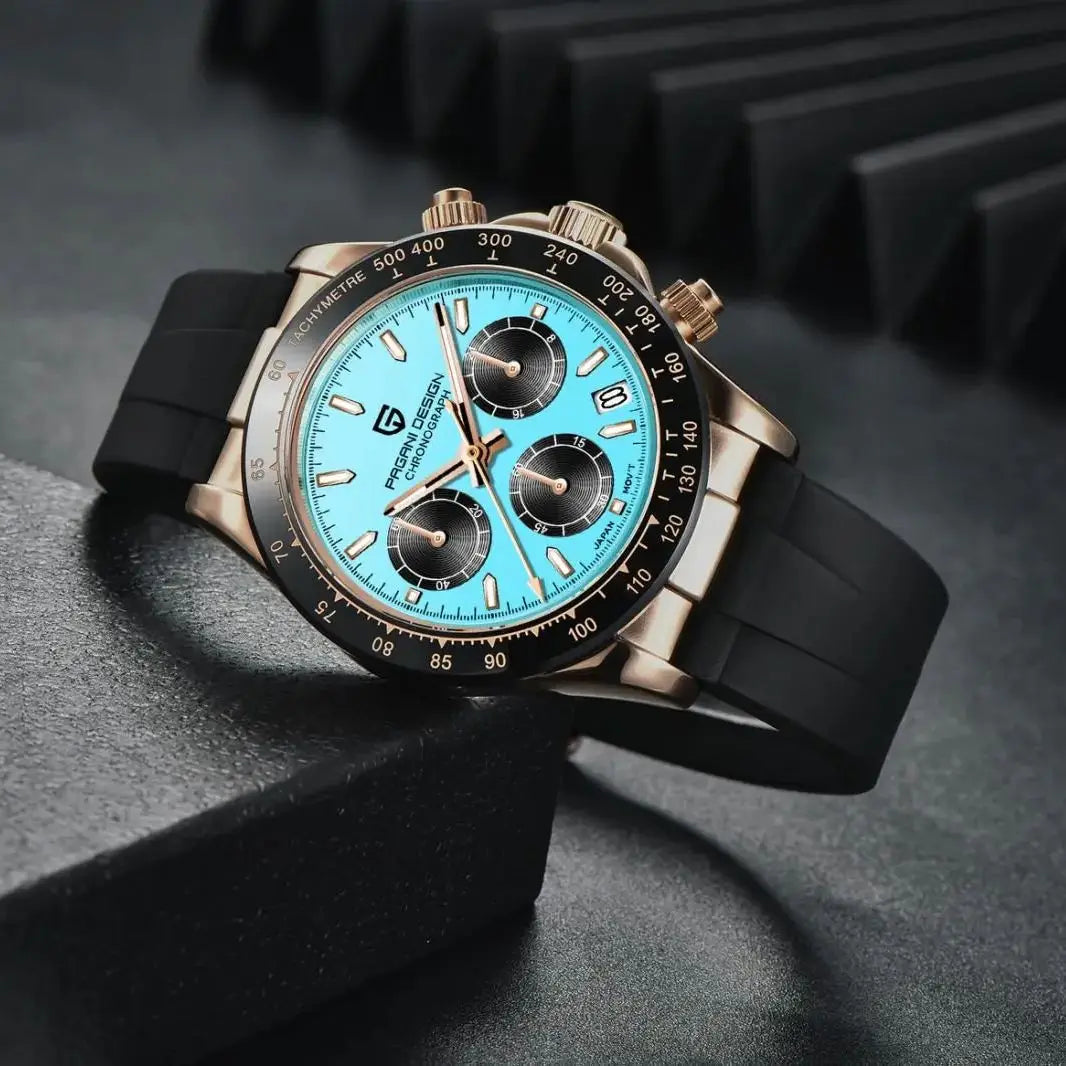 PAGANI DESIGN Mens Chronograph Quartz Watch Waterproof Wristwatch