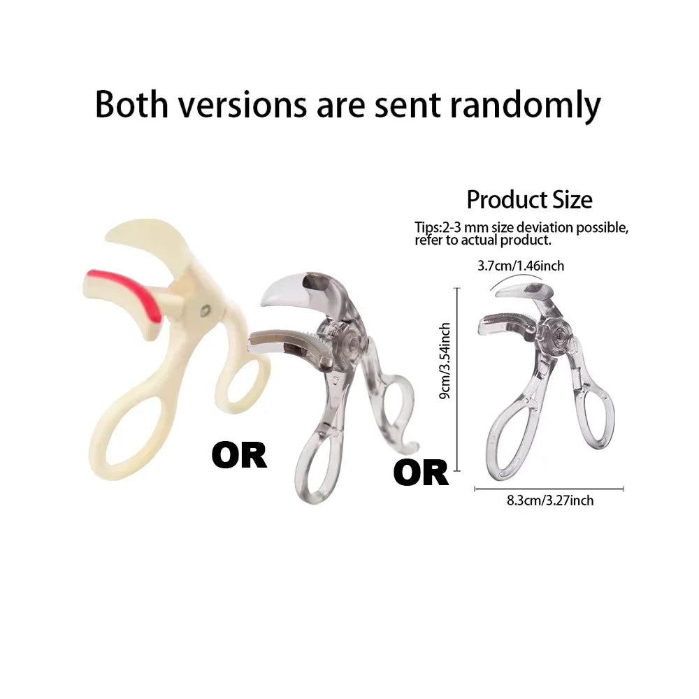 Dual Type Eyelash Curler With Comb Wide Partial Clip Long-Lasting
