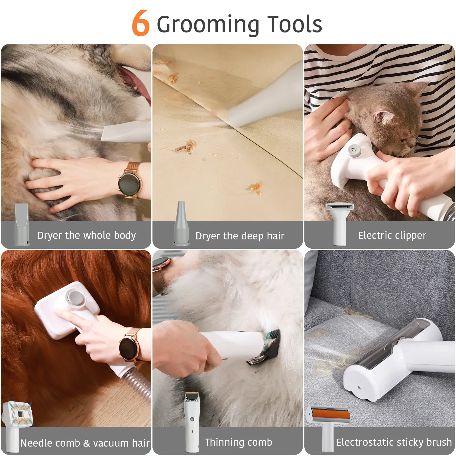 Dog Grooming Kit With Dryer And Hair Vacuum LED Display