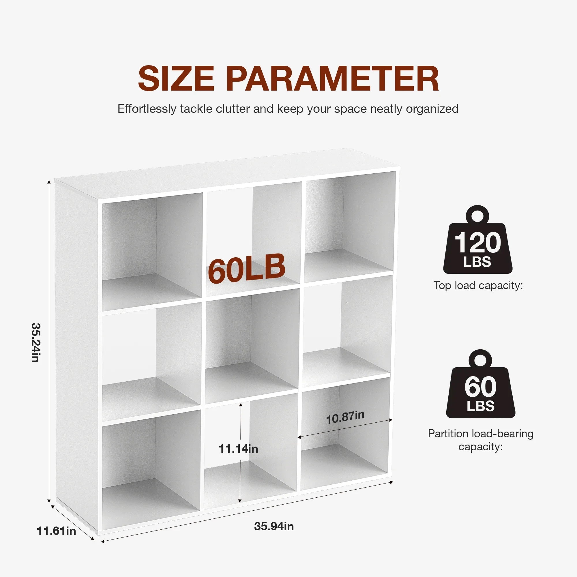 JHK 9 Cube Storage Organizer Bookcase