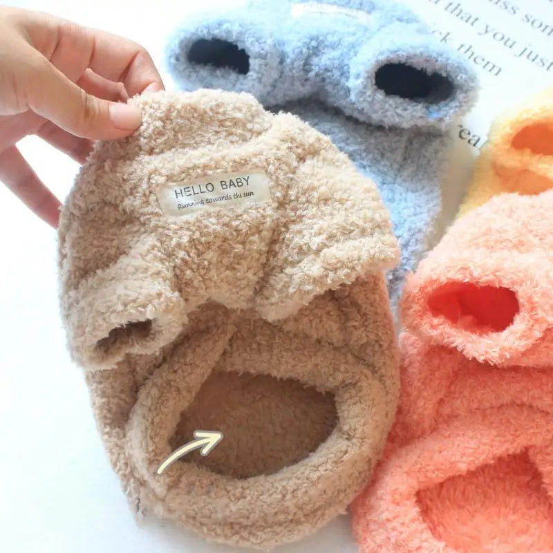 Winter Warm Plush Dog Sweater – Soft Pet Coat for Small Dogs & Puppies