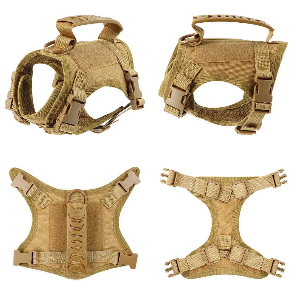 Tactical Puppy Harness Leash Set – Adjustable Military-Style Vest for Small Dogs & Cats, Ideal for Training & Walking