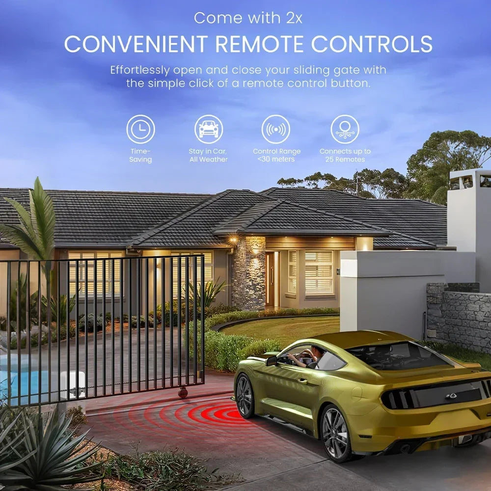Electric Sliding Gate Opener Complete Kit With Remote