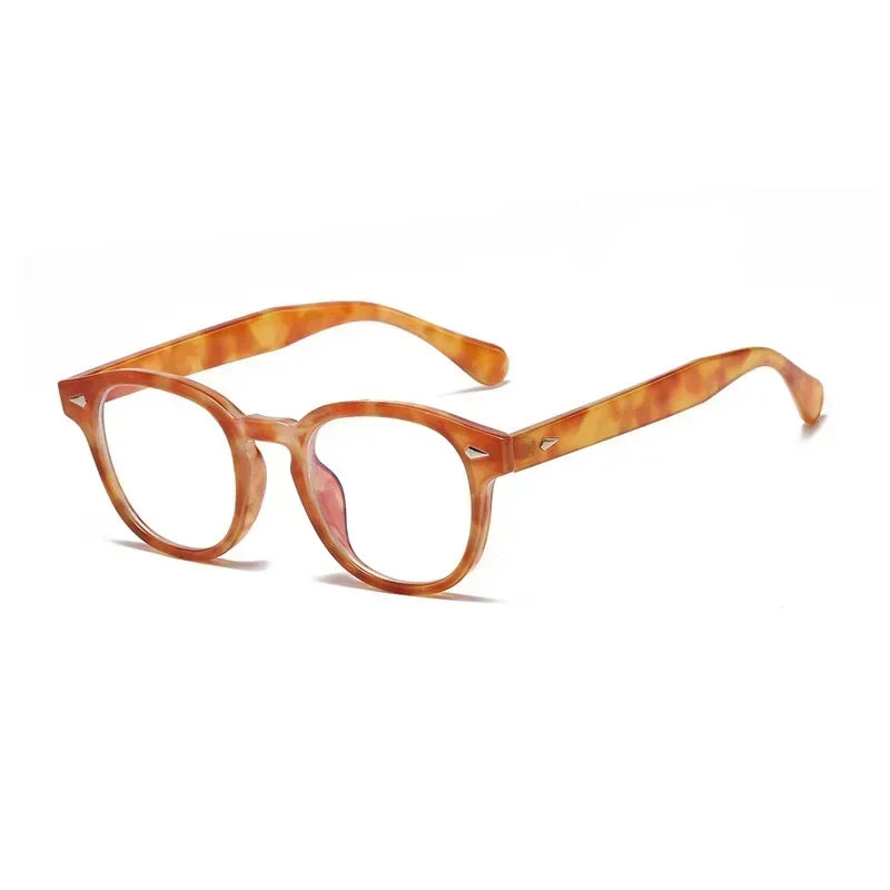 Retro Round Sunglasses Rivet Design UV400 Leopard Print