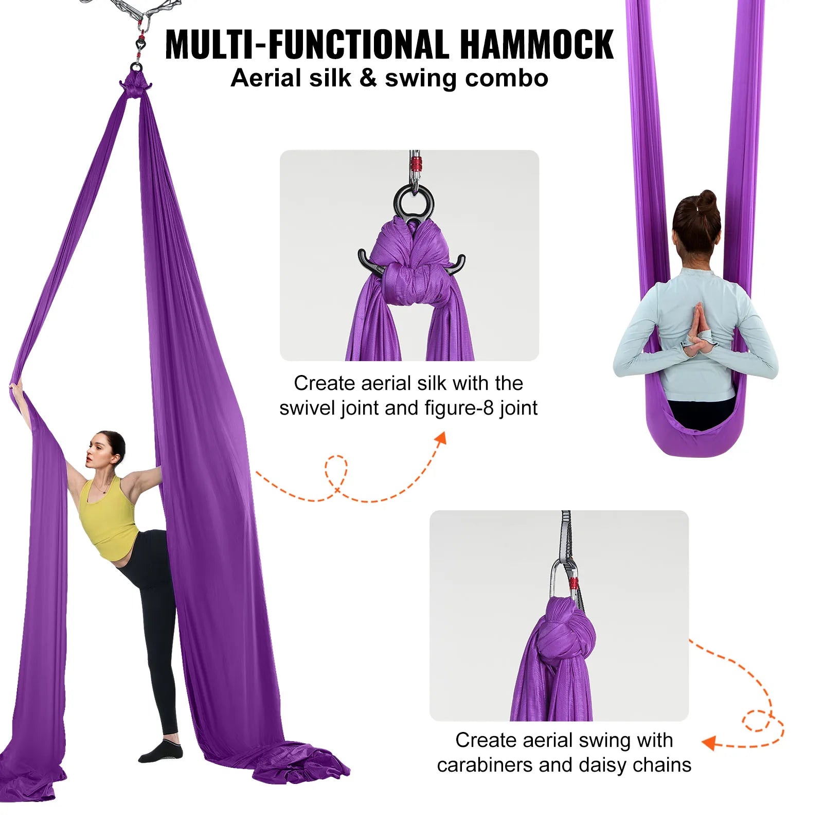 VEVOR SucceBuy Aerial Yoga Hammock Starter Kit For All Levels Fitness