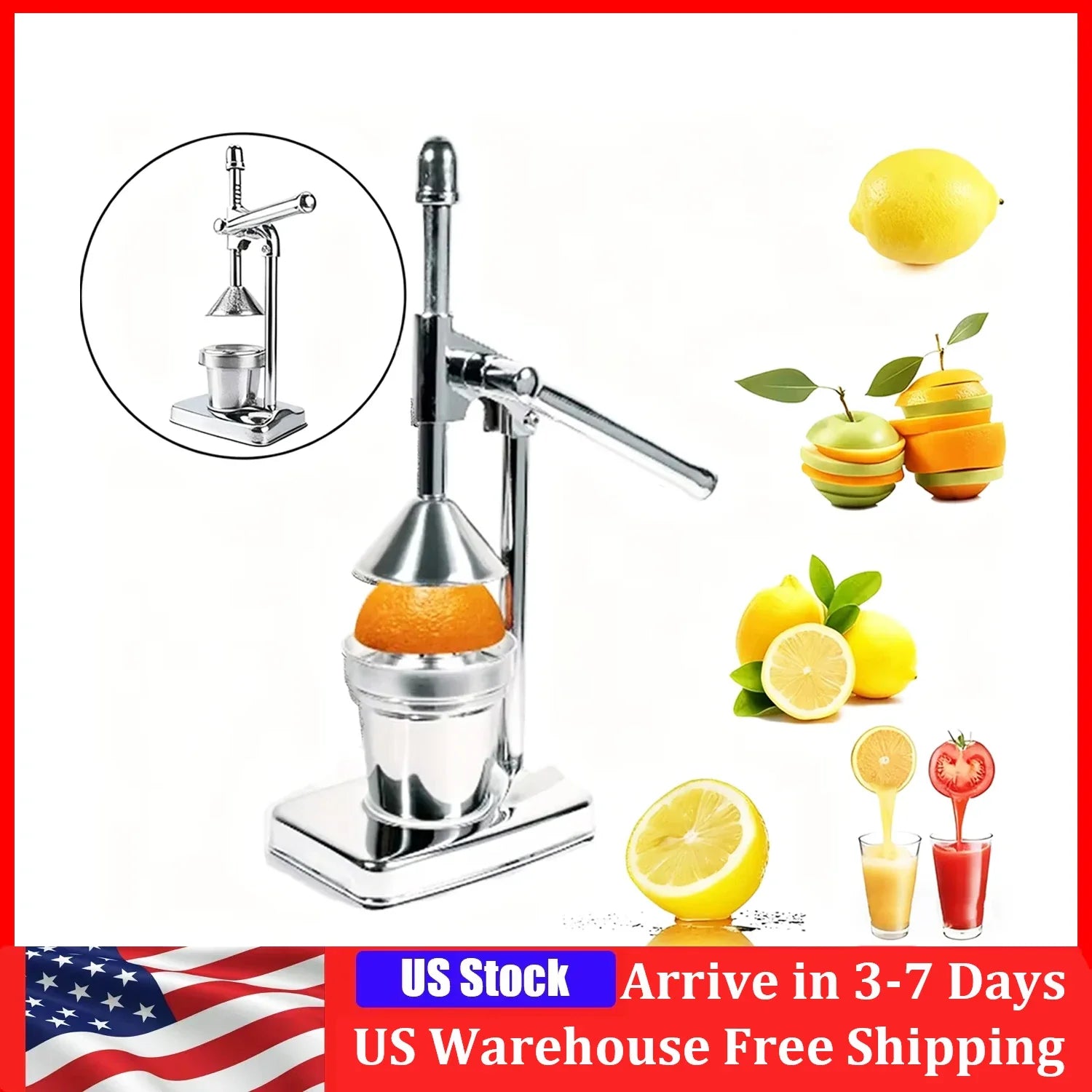 Stainless Steel Manual Orange Juicer