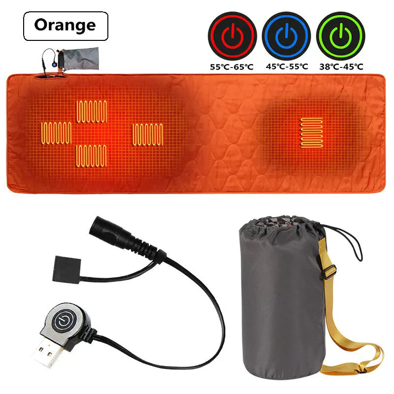 NONECN Outdoor USB Heated Sleeping Pad With 5 Heating Zones
