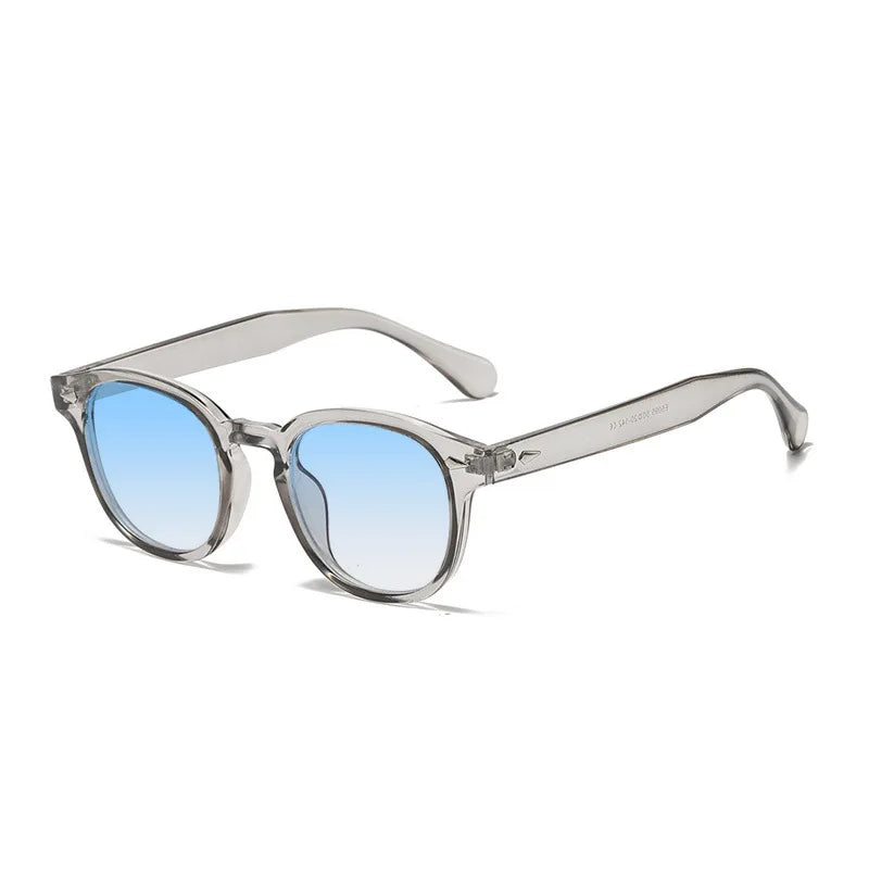 Retro Round Sunglasses Rivet Design UV400 Leopard Print