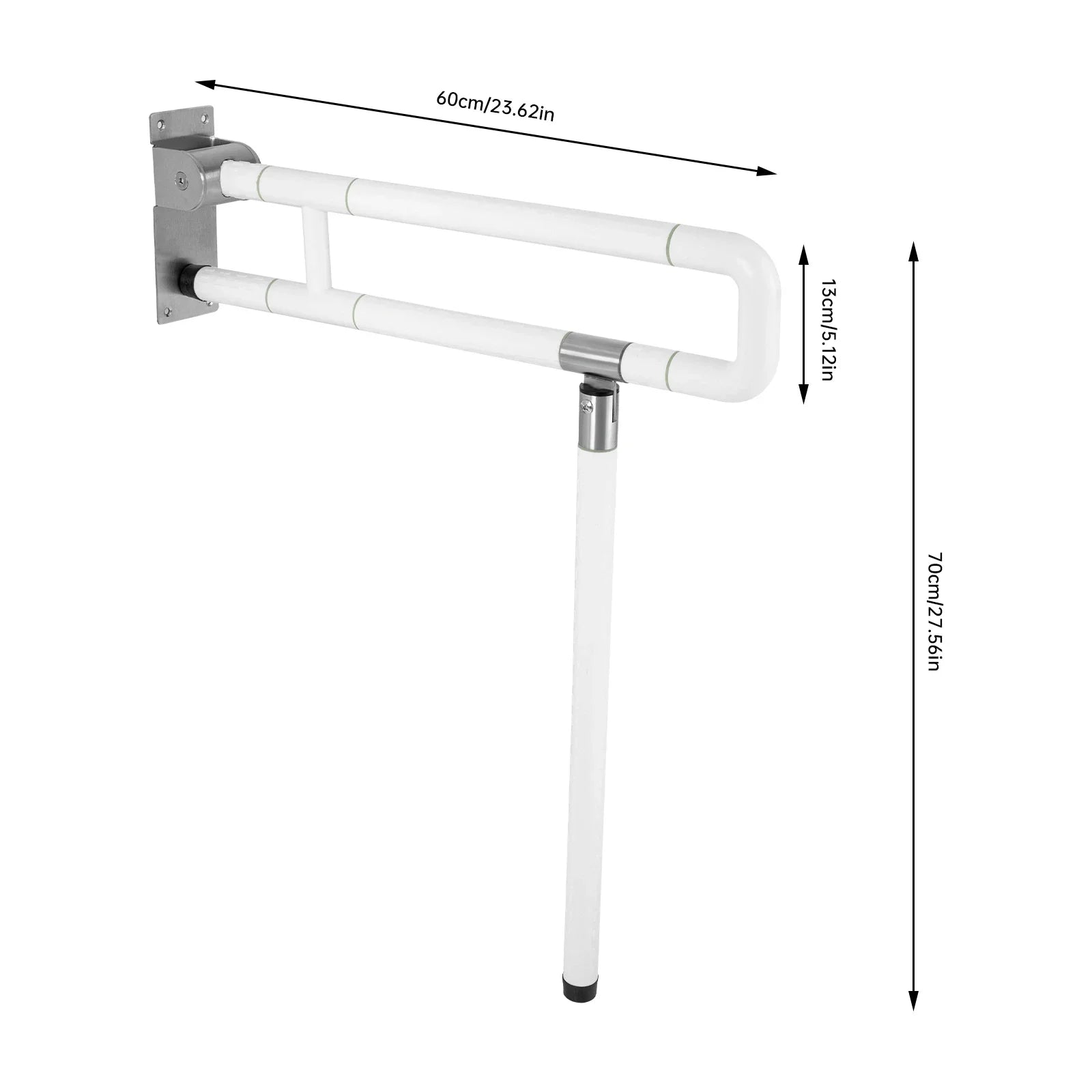 Foldable Toilet Grab Bar Non Slip Handrail For Bathroom Safety