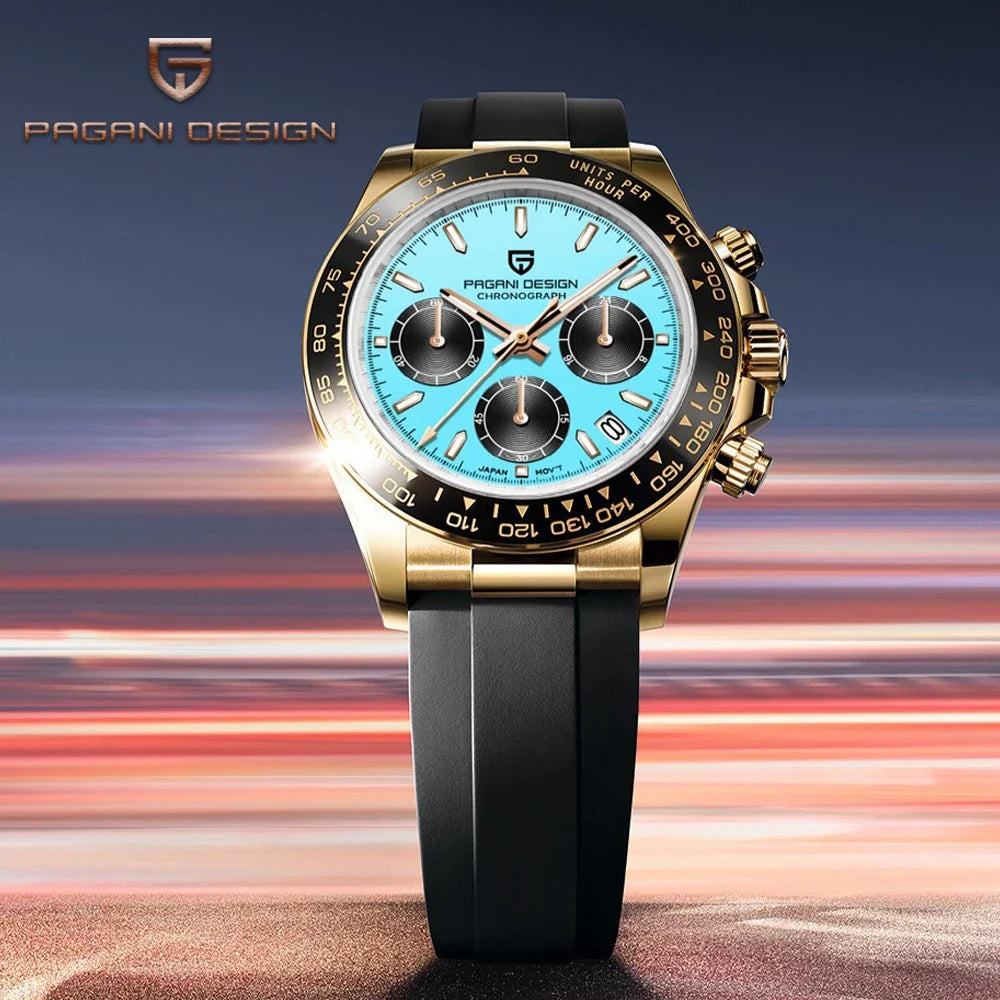 PAGANI DESIGN Mens Chronograph Quartz Watch Waterproof Wristwatch