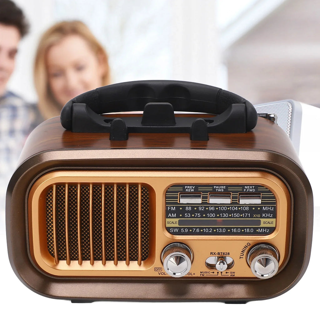 NNEOBA Bluetooth Vintage Radio Speaker Brown