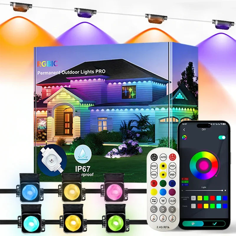MIMIRGB Outdoor LED String Lights IP67 Waterproof With App Control
