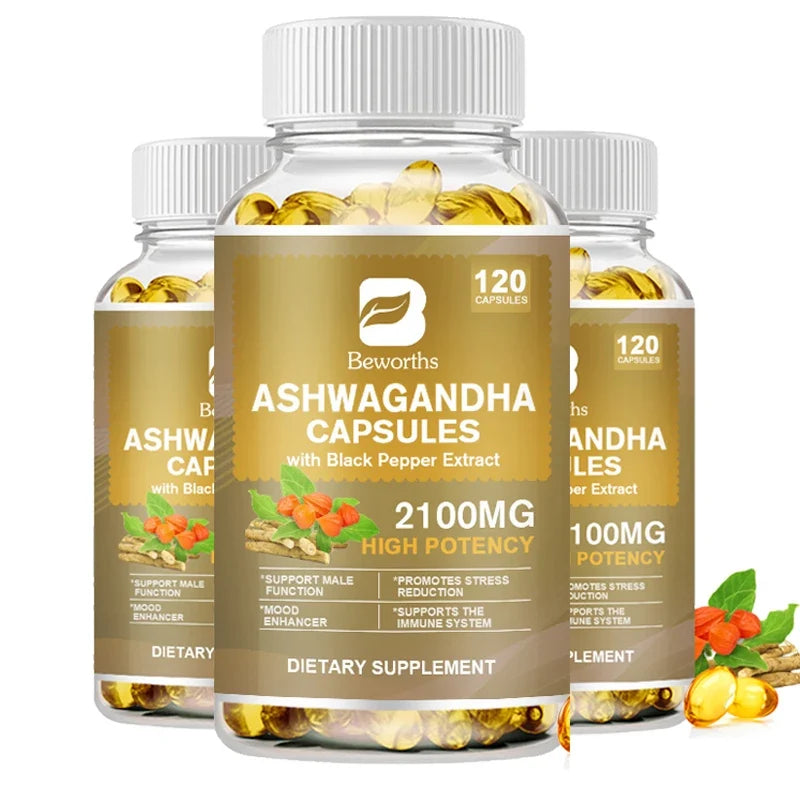 Beworths Ashwagandha Root Extract Capsules for Sleep Anxiety Relief