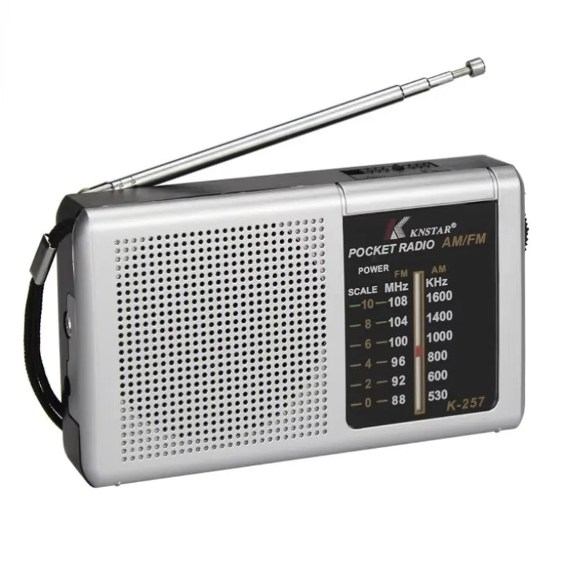NNEOBA Portable Retro Radio Silver