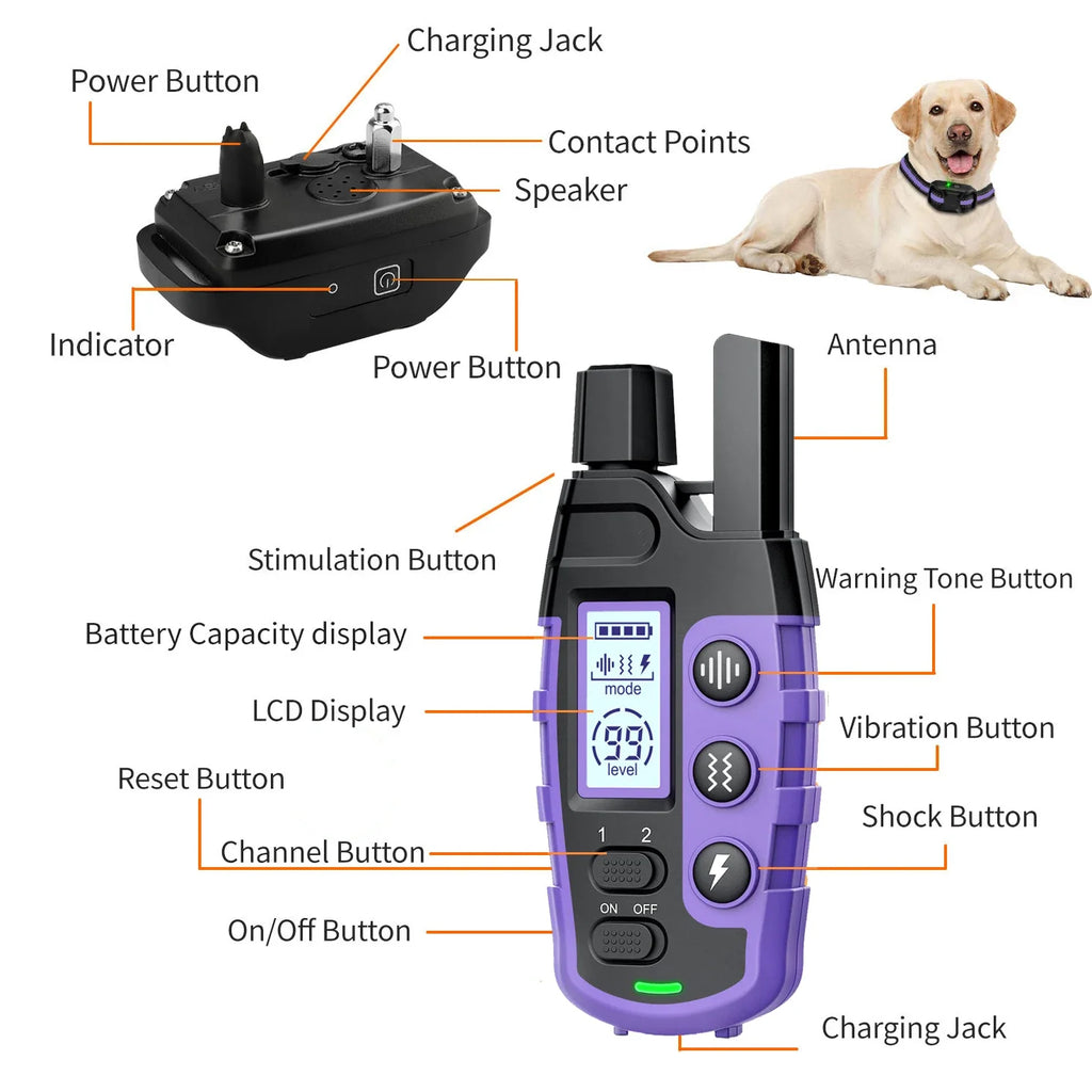WXRPETH Dog Training Collar Remote Waterproof Shock Beep Vibration