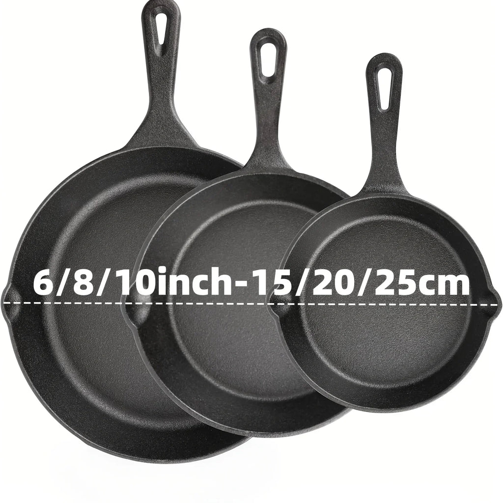 AEDG Cast Iron Skillet Set Preseasoned Nonstick Cookware