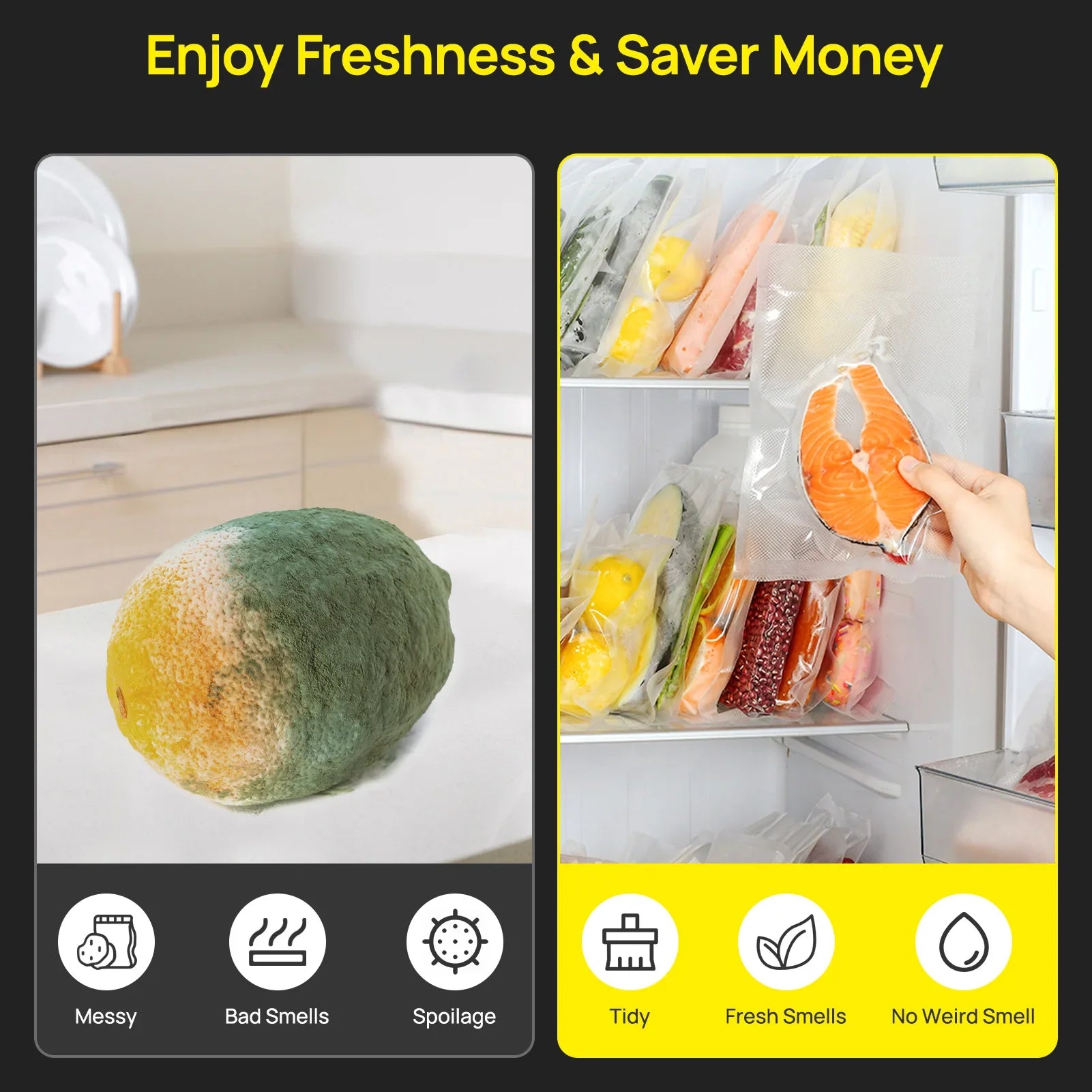 Seatao VH5188 Vacuum Sealer With Built-In Cutter And Storage