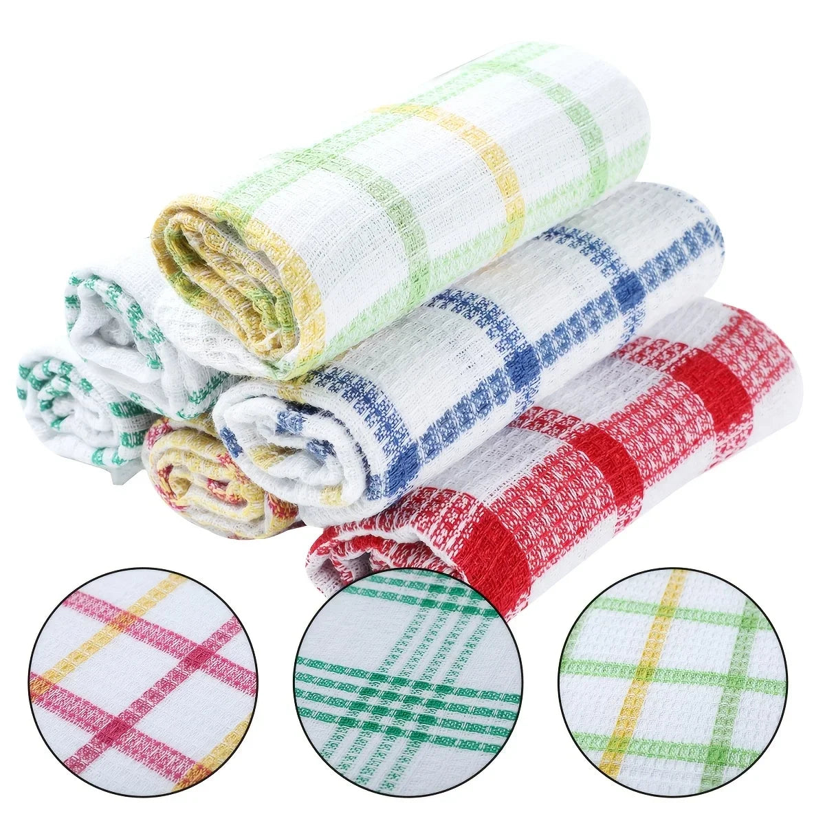 Plaid Microfiber Kitchen Towels Pack For Absorbent Dishcloths
