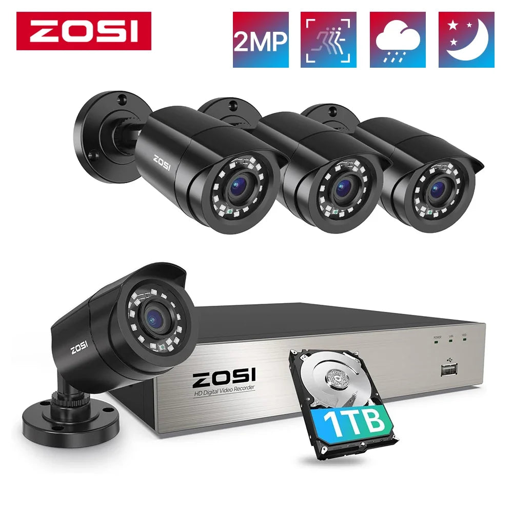 ZOSI 8-Channel AI Security Camera System With Human Vehicle Detection