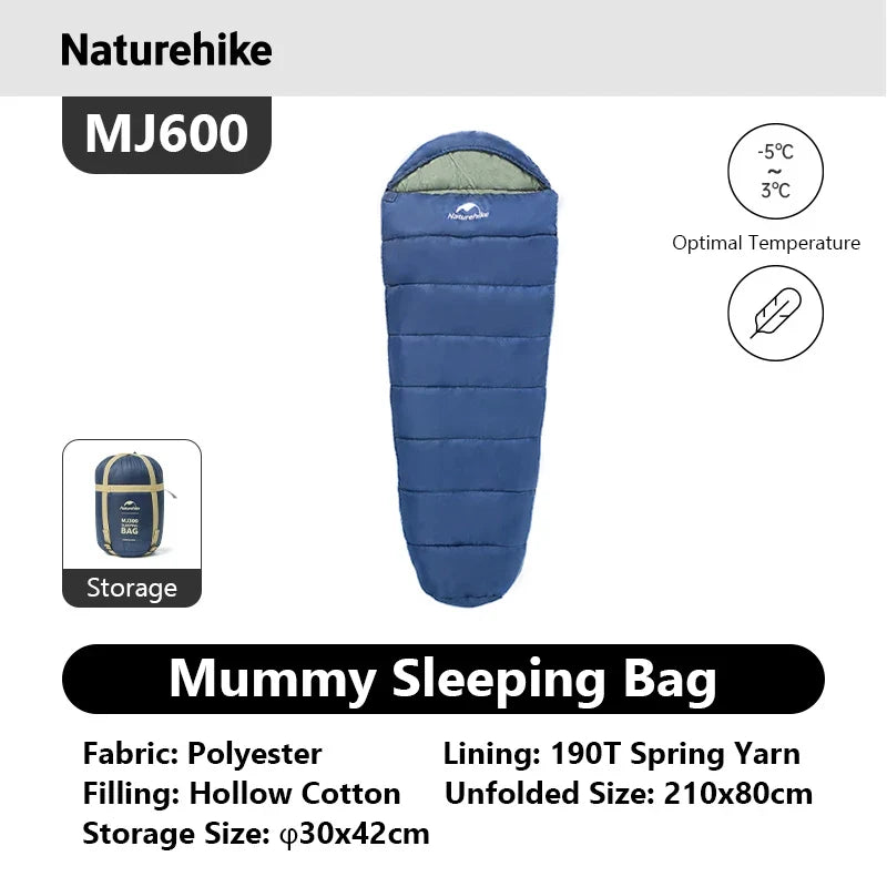 Naturehike Mummy Sleeping Bag MJ300 MJ600 Ultra Winter Warm Adults