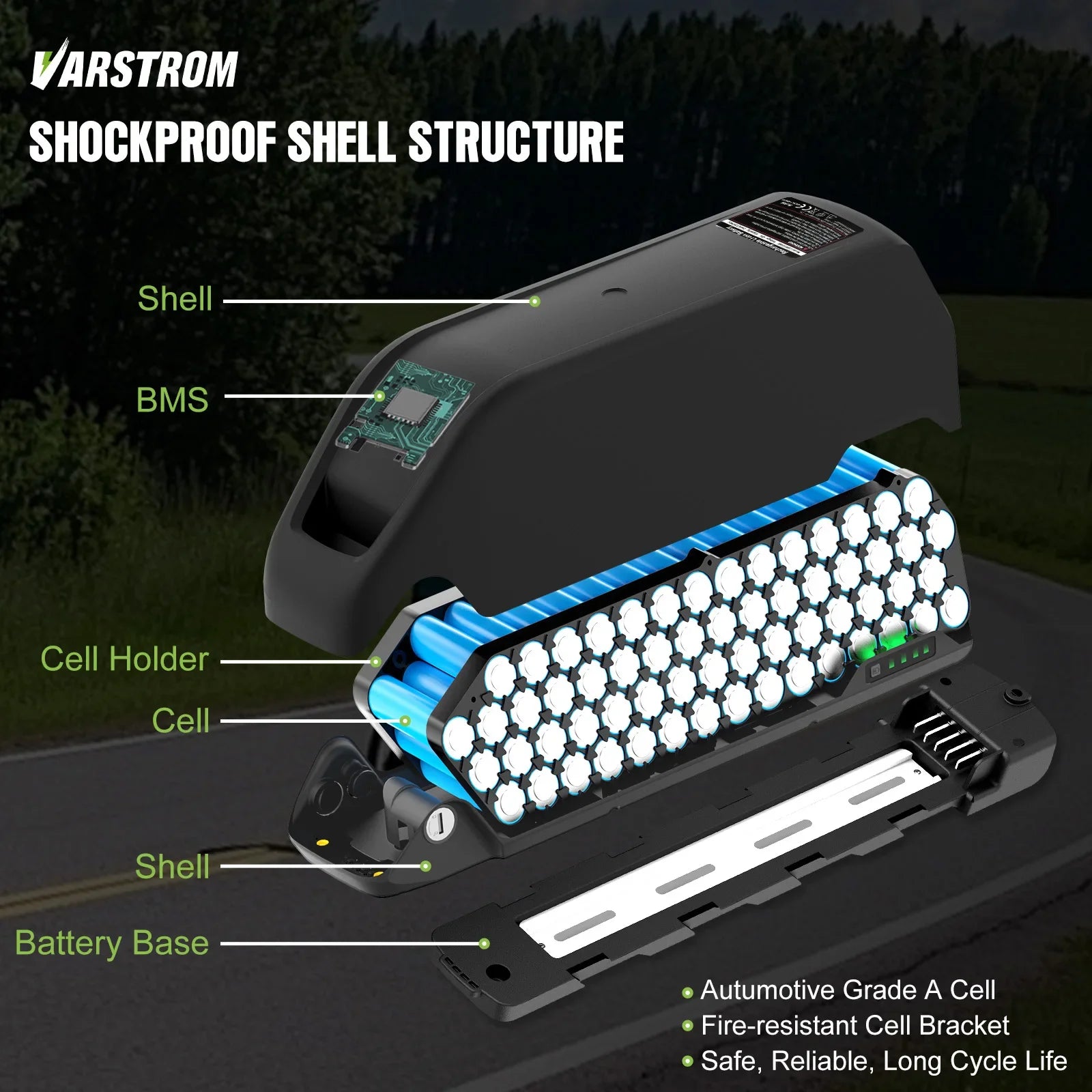 Varstrom Ebike Battery 48V 20Ah 40A BMS Downtube Pack