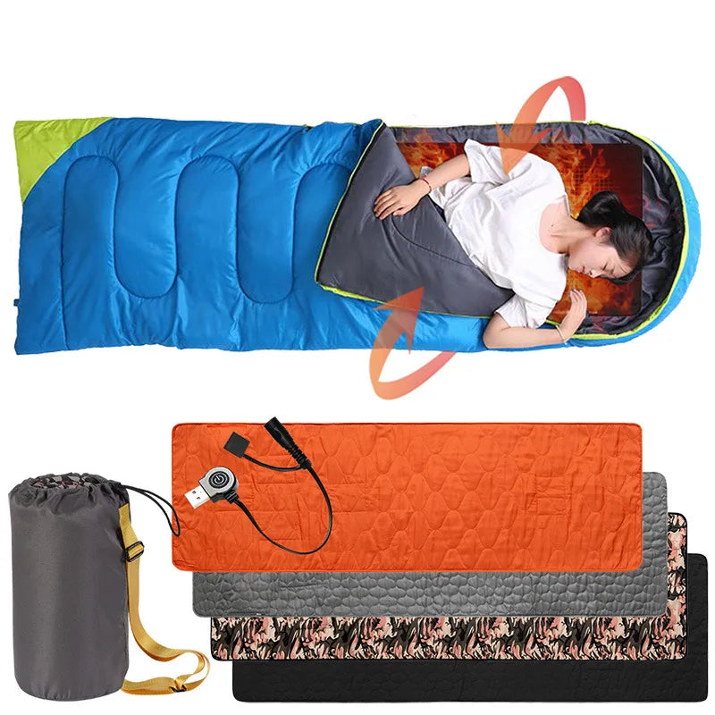 NONECN Outdoor USB Heated Sleeping Pad With 5 Heating Zones