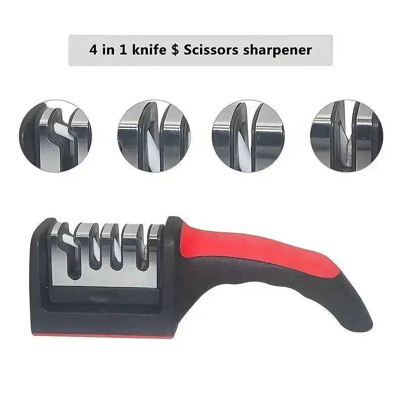 Three Segment Knife Sharpener For Kitchen Knives Stainless Steel