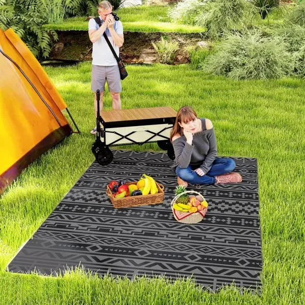 Waterproof Outdoor Rug For Camping And Backyard Reversible Polypropylene Mat