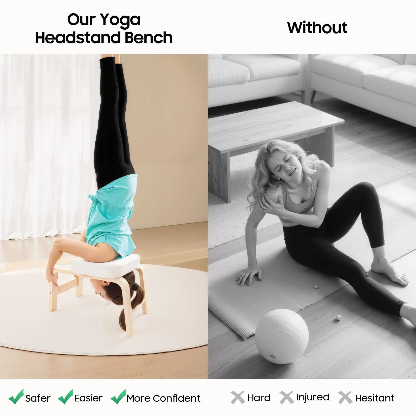 Bymaocar Yoga Headstand Inversion Bench For Gymnastics And Core Training
