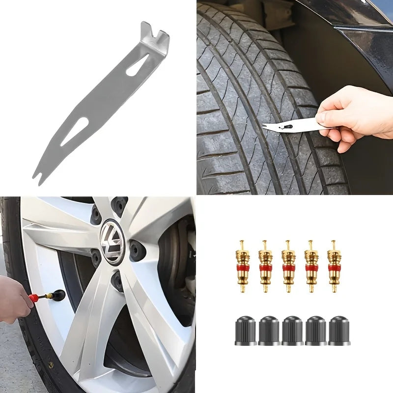 Car Motorcycle Tire Repair Kit 132 Piece Puncture Emergency Set