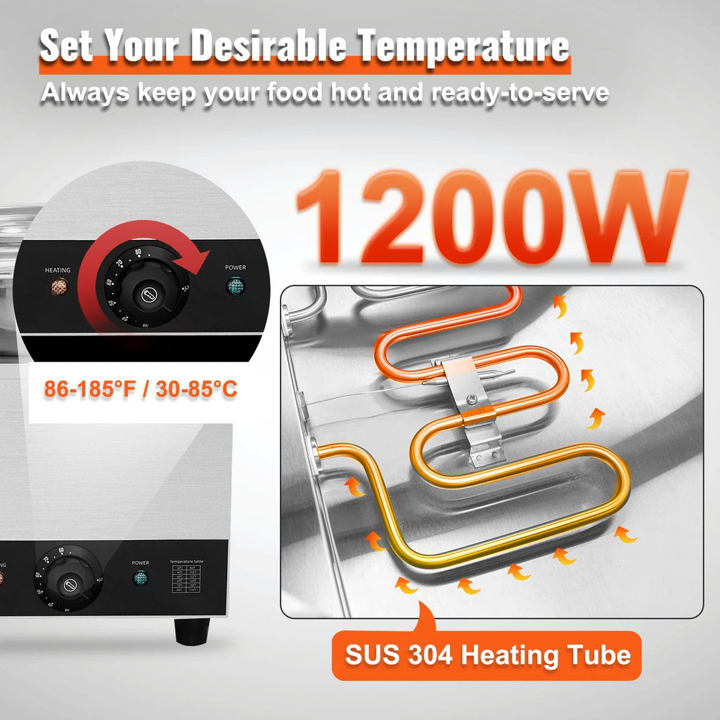 SucceBuy Electric Soup Warmer Stainless Steel Commercial Kitchens