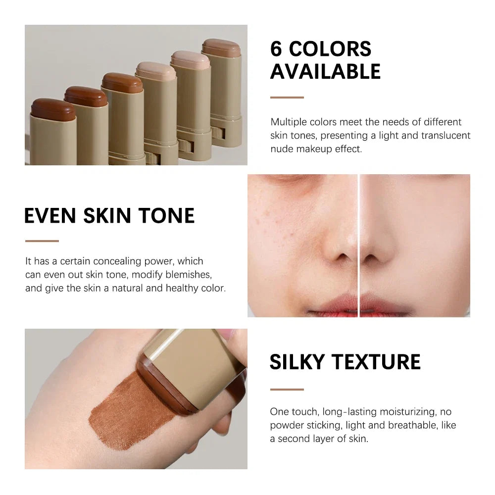 Skin Tint Foundation Stick With Moisturizing Long-Lasting Coverage