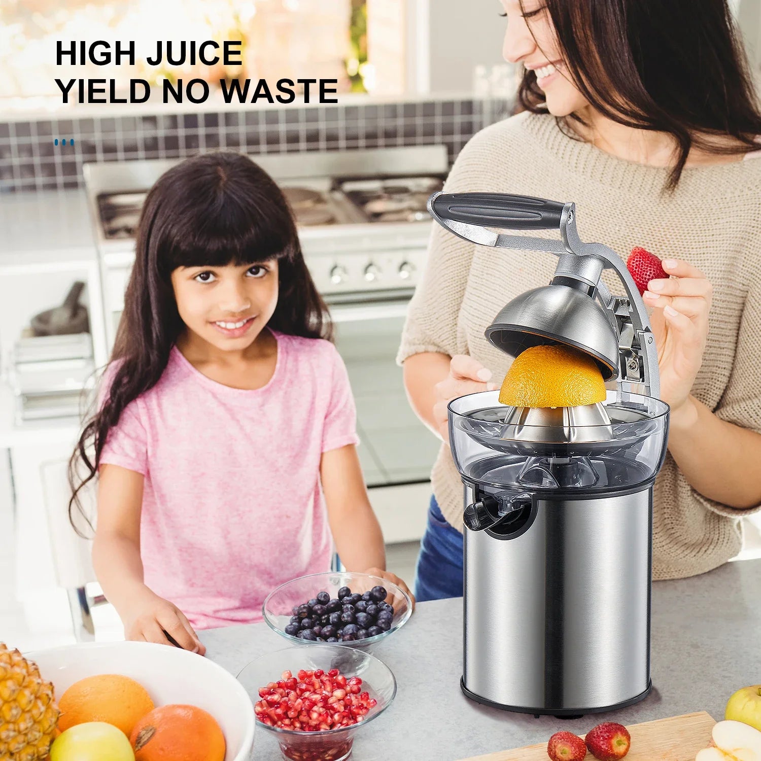 Electric Citrus Juicer Die Cast Zinc Shell With Two Cones