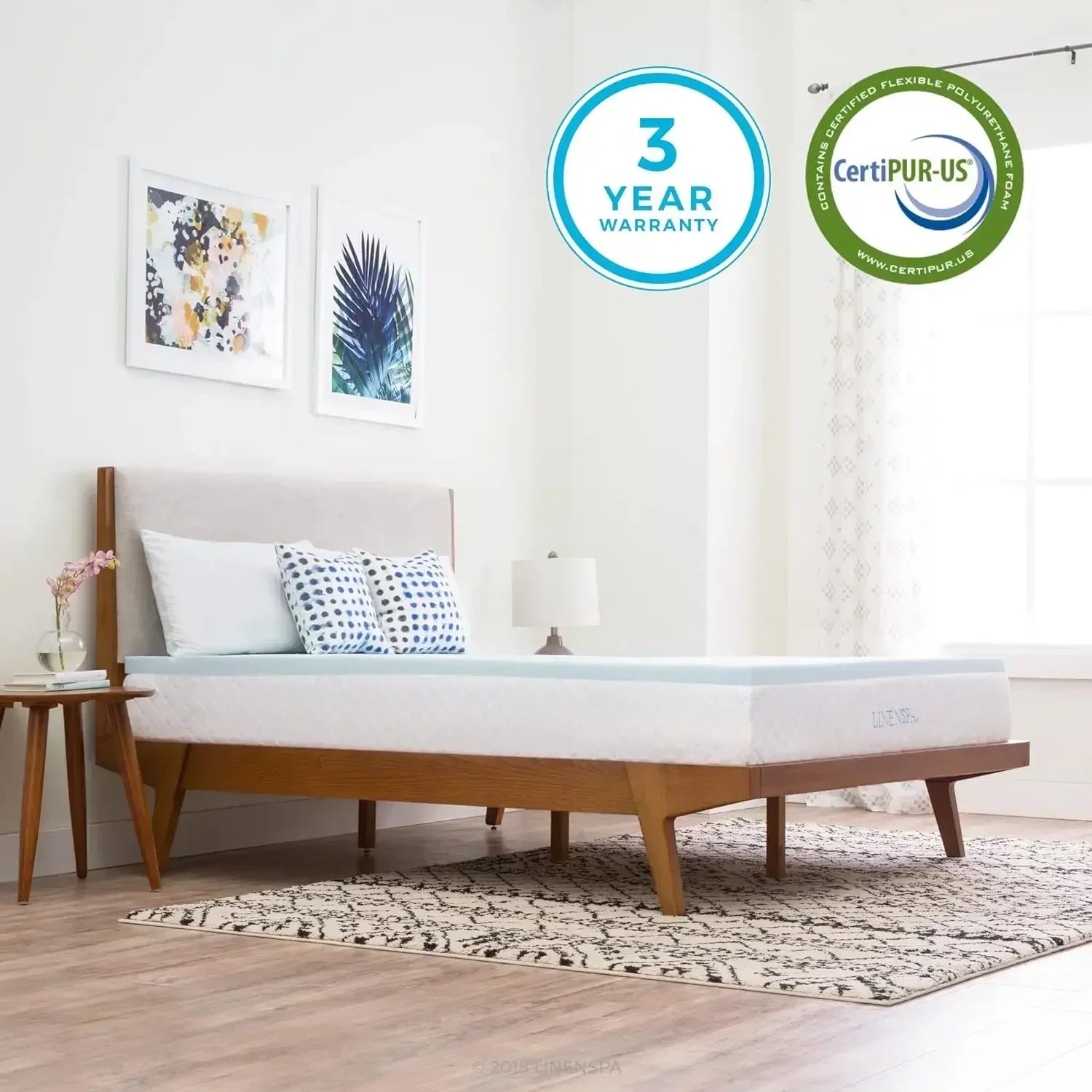 Gel Infused Memory Foam Mattress Topper – Cooling Full Mattress Pad