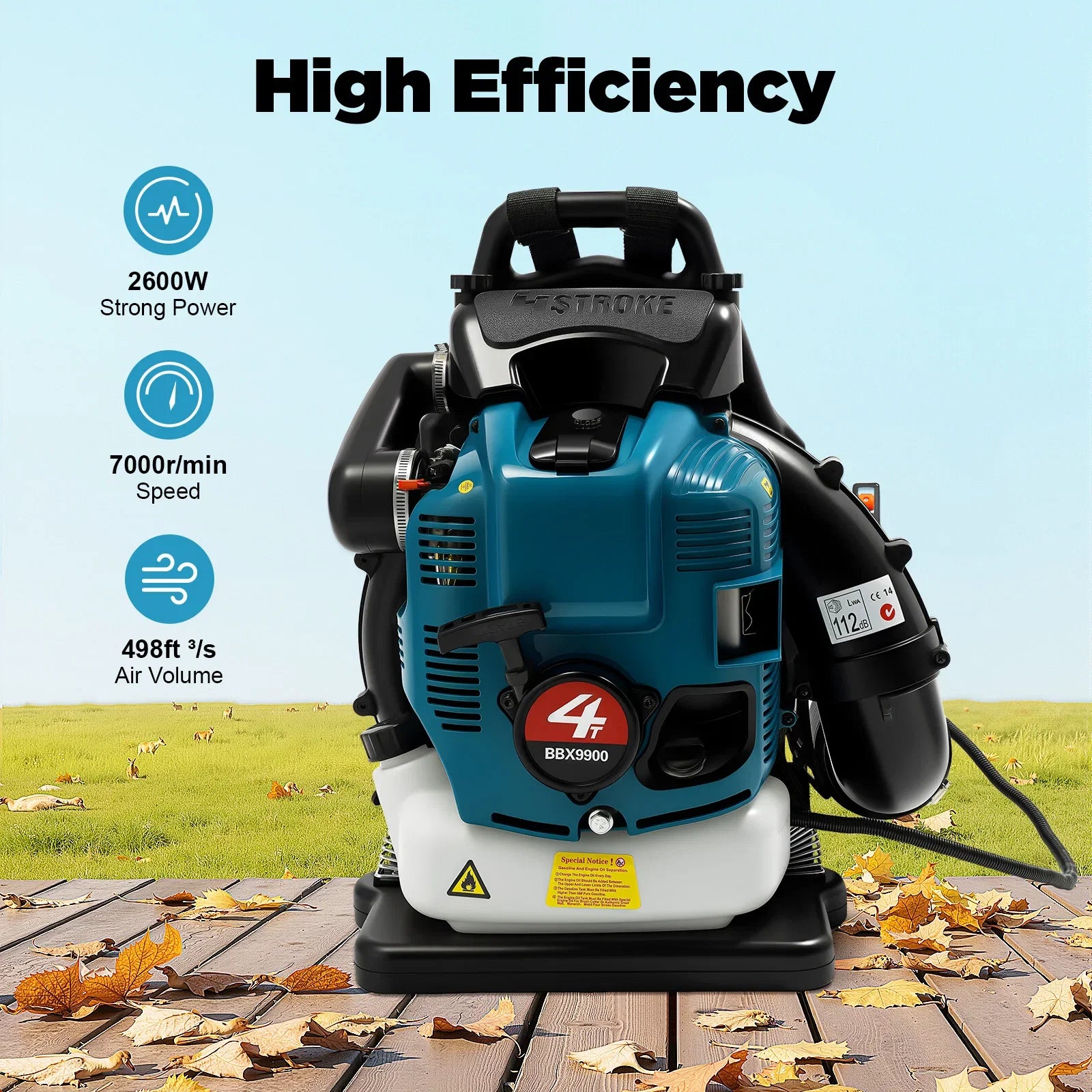 Gas Backpack Leaf Blower 4-Stroke With Cruise Control For Lawn