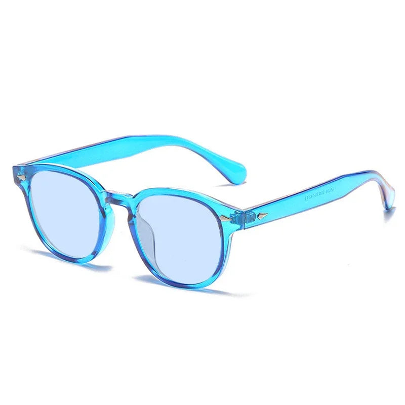 Retro Round Sunglasses Rivet Design UV400 Leopard Print