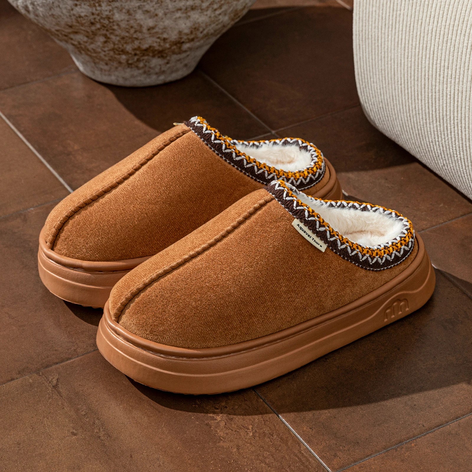 Winter Women's Slippers Boots Fashion Fuzzy Fur Anti-slip Soft Sole Outdoor Indoor Warm Comfort Men Plush Houseshoes Couple