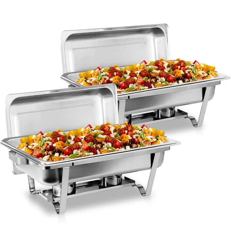 Stainless Steel Buffet Chafing Dish Set With Lids For Catering