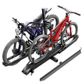 Ebike Rack With Ramp Foldable Tow Hitch Carrier For Two Fat Tire Bikes 300lb