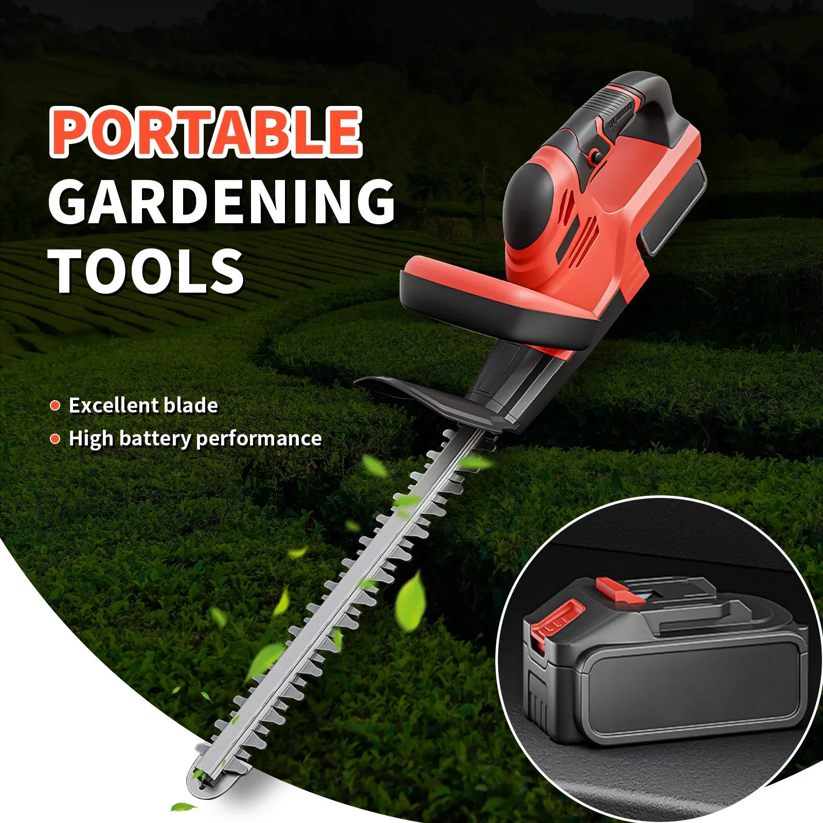 Cordless Hedge Trimmer With Battery Included For Garden Yard Care