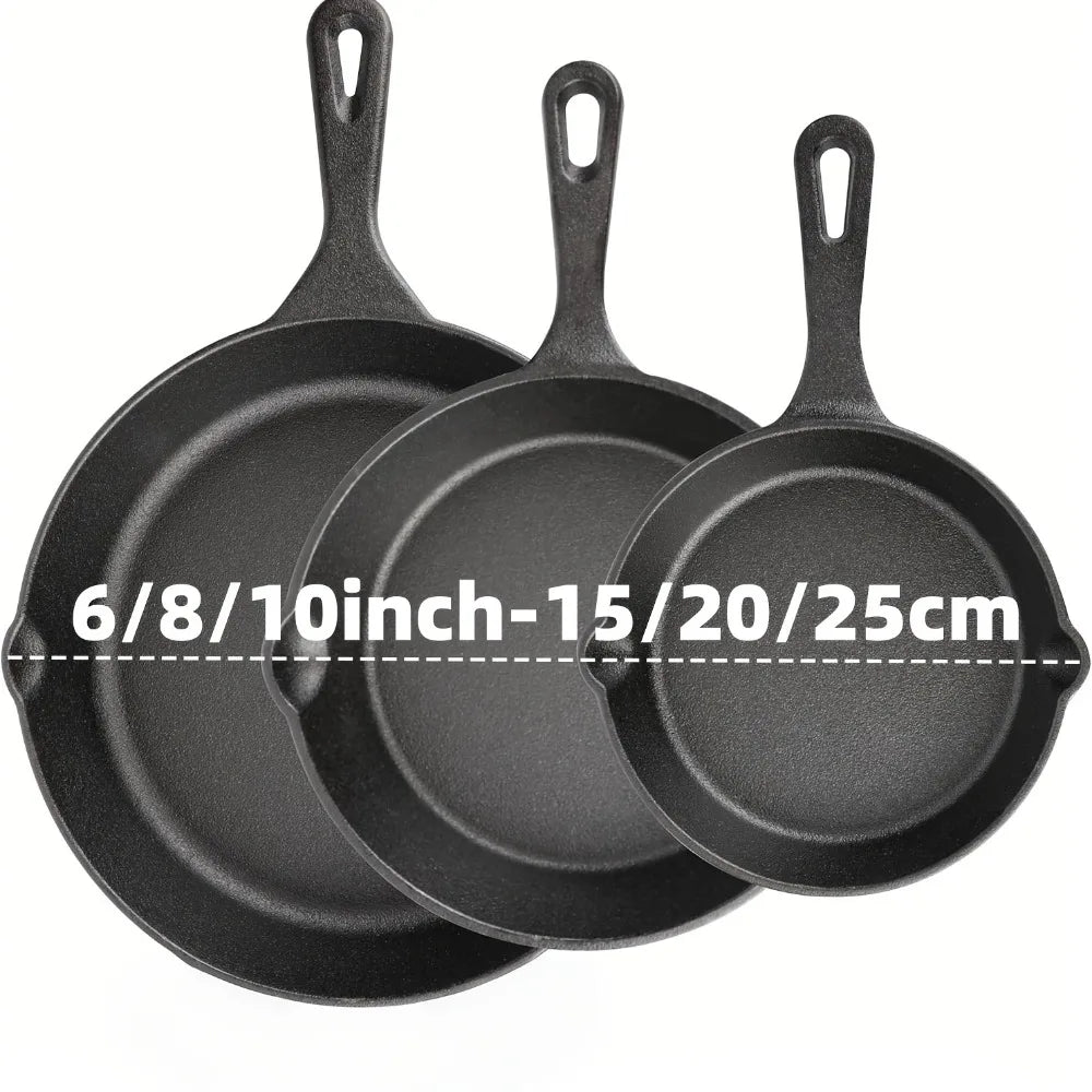 AEDG Cast Iron Skillet Set Preseasoned Nonstick Cookware